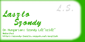 laszlo szondy business card